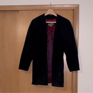 Vintage Danier Blue Suede open front jacket
